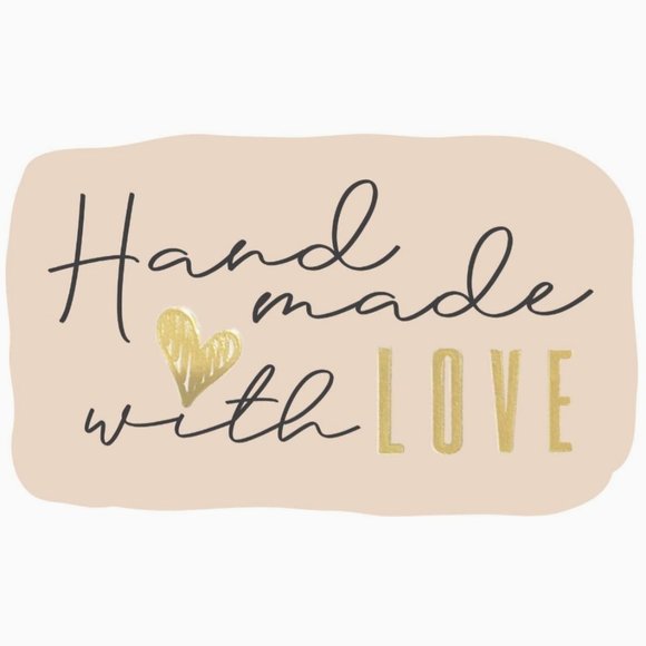 100 HANDMADE WITH LOVE Business Stickers Special Cut 1.75" x 2.75" - Picture 1 of 10